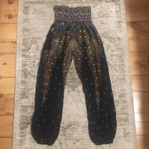Bohemian Island Peacock Harem Pants